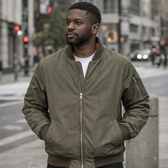 Killion Mens Standard Issue MA-1 Bomber Zip Up Jacket Olive Green Sz. Small - Picture 1 of 8